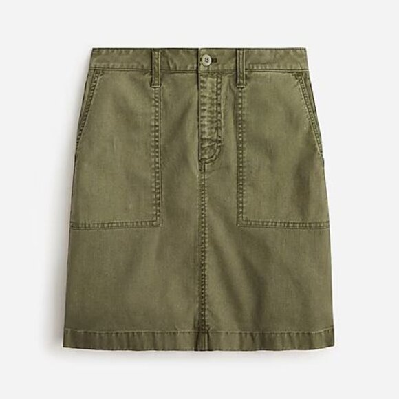 J. Crew Green Utility Mini Skirt Size 6 - Picture 2 of 12